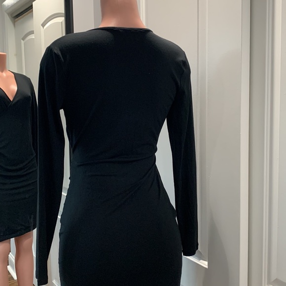 Banana Republic Black Long Sleeve V Neck Mini Dress - Picture 9 of 11